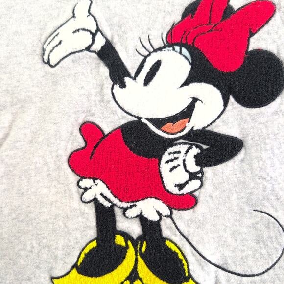 Disney Minnie High Low Crewneck Sweatshirt Chenille Patch Women's XXL - Picture 4 of 8